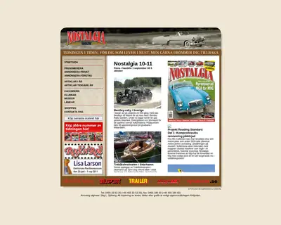 Tidningen Nostalgia, www.nostalgiamagazine.se startsida 2011