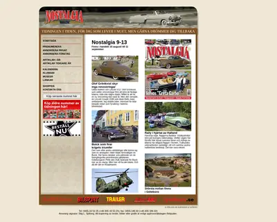 Tidningen Nostalgia, www.nostalgiamagazine.se startsida 2013