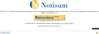 www.notisum.se startsida 1997