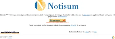 www.notisum.se startsida 1999