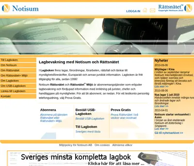 www.notisum.se startsida 2011