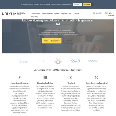 www.notisum.se startsida 2020