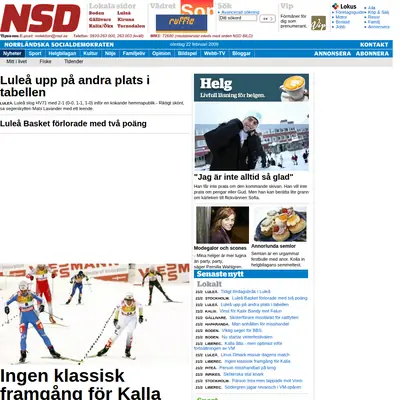 Boden Gratistidning startsida 2009