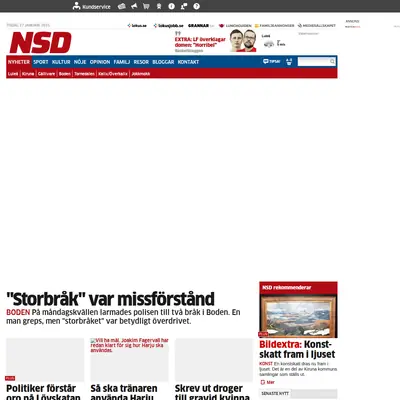 Boden Gratistidning startsida 2015