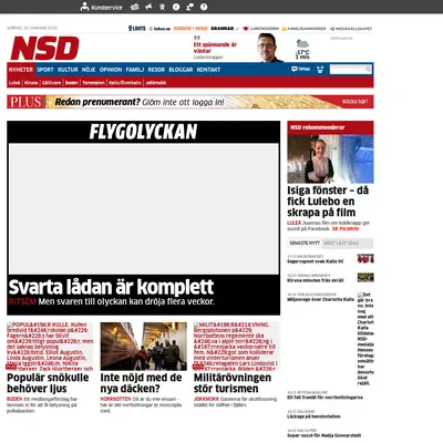 Boden Gratistidning startsida 2016