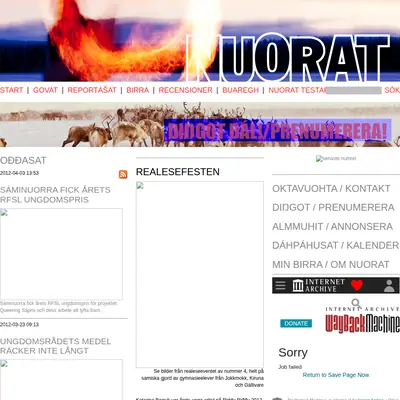Nuorat startsida 2013
