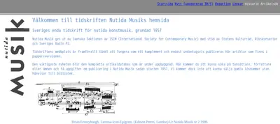Nutida Musik startsida 2001