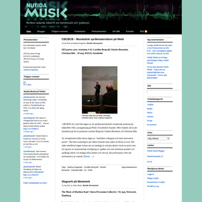 Nutida Musik startsida 2011