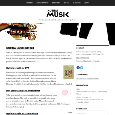 Nutida Musik startsida 2020