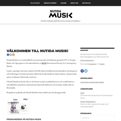 Nutida Musik startsida 2022