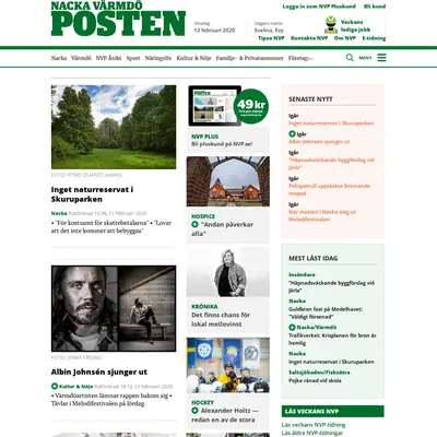 nvp.se startsida 2020
