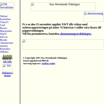 DV Mode startsida 1999