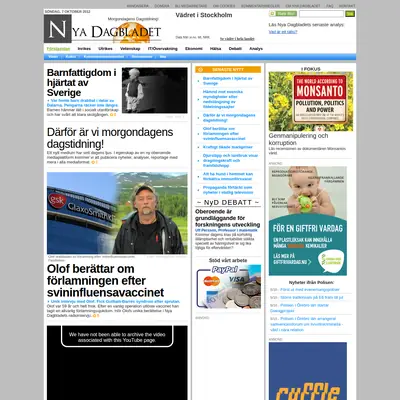 Nya Dagbladet, www.nyadagbladet.se startsida 2012