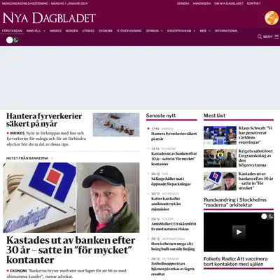 Nya Dagbladet, www.nyadagbladet.se startsida 2024