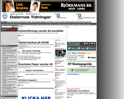 Nya Ludvika Tidning startsida 2008