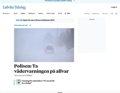 Nya Ludvika Tidning startsida 2026
