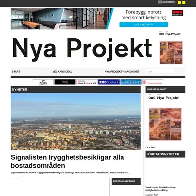 www.nyaprojekt.se startsida 2020