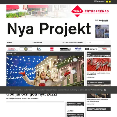 www.nyaprojekt.se startsida 2022