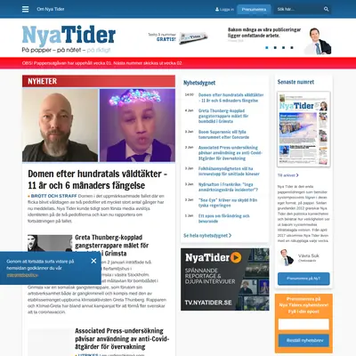 Nya Tider startsida 2023