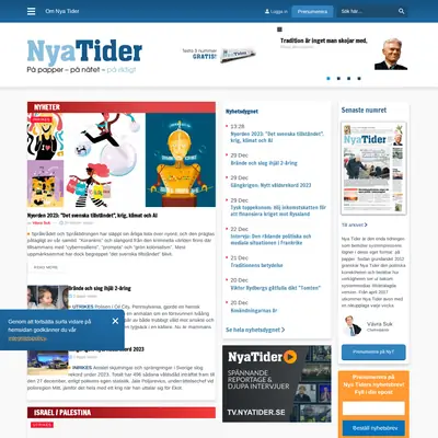 Nya Tider startsida 2024