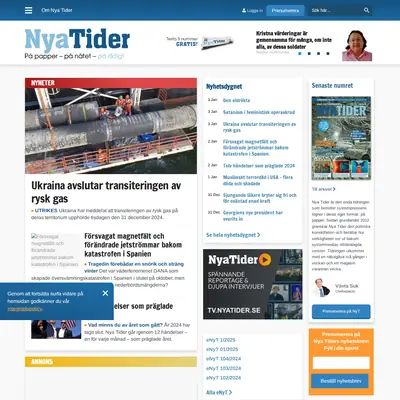 Nya Tider startsida 2025