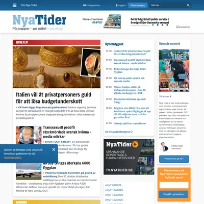 Nya Tider startsida 2026