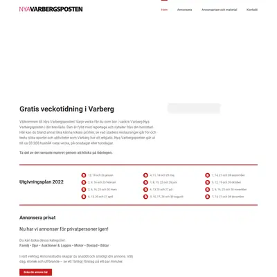 Nya Varbergsposten startsida 2022