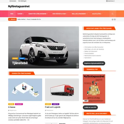 Nyföretagsamhet startsida 2020