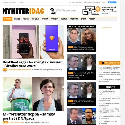 Nyheter Idag, nyheteridag.se startsida 2022