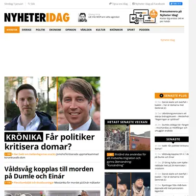 Nyheter Idag, nyheteridag.se startsida 2023