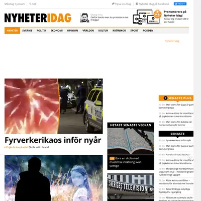 Nyheter Idag, nyheteridag.se startsida 2024