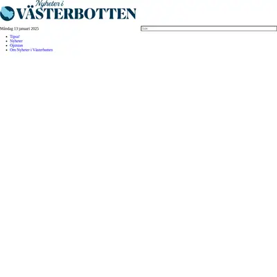 Nyheterivasterbotten.se startsida 2025
