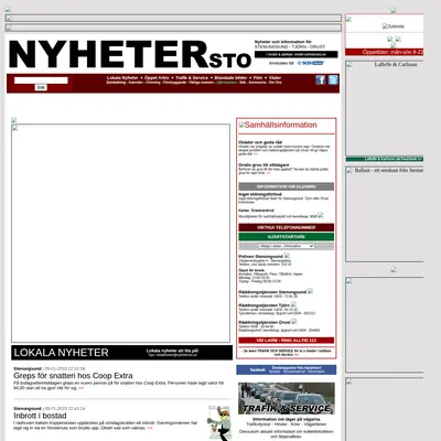 NYHETERsto.se startsida 2015