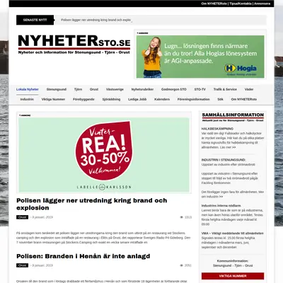 NYHETERsto.se startsida 2019