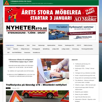 NYHETERsto.se startsida 2020