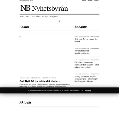 NB Nyhetsbyrån startsida 2020
