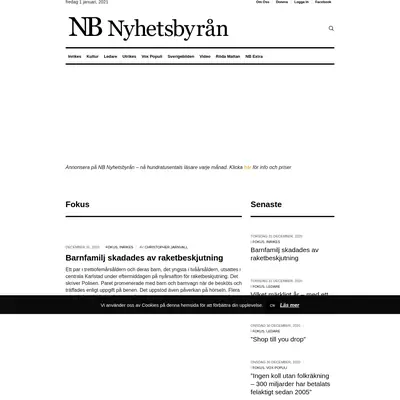 NB Nyhetsbyrån startsida 2021