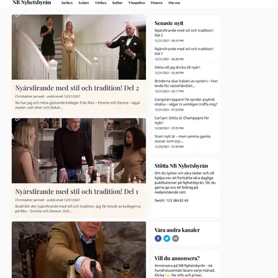 NB Nyhetsbyrån startsida 2022