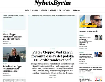 NB Nyhetsbyrån startsida 2025