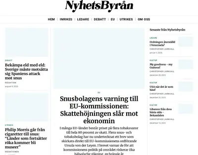 NB Nyhetsbyrån startsida 2026