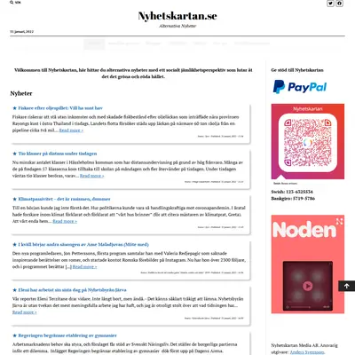nyhetskartan.se startsida 2021