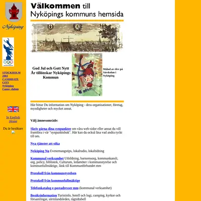 Nyköpings Tidning startsida 1996