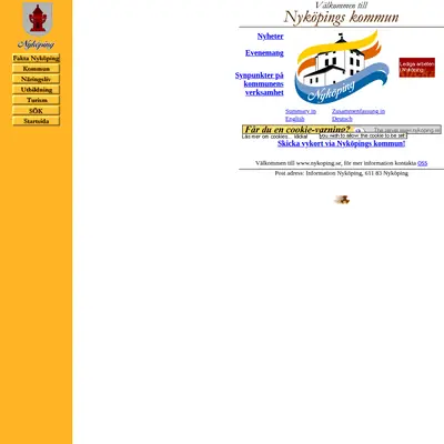 Nyköpings Tidning startsida 1998