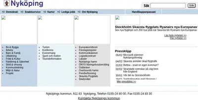 Nyköpings Tidning startsida 2003