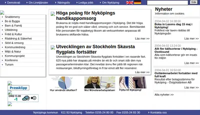 Nyköpings Tidning startsida 2004