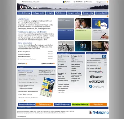 Nyköpings Tidning startsida 2010