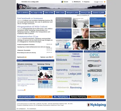 Nyköpings Tidning startsida 2012