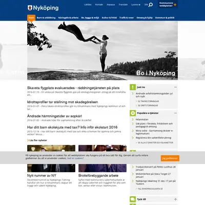 Nyköpings Tidning startsida 2016
