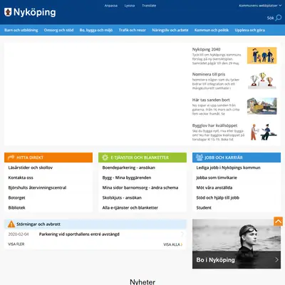Nyköpings Tidning startsida 2020