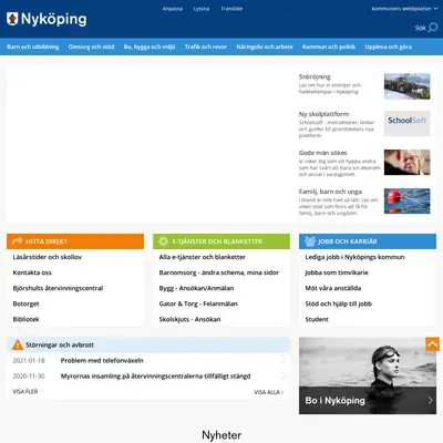 Nyköpings Tidning startsida 2021